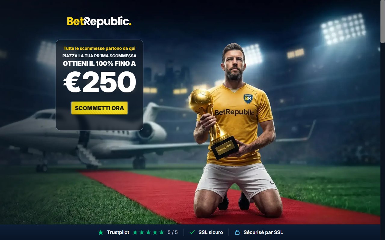 Screenshot del sito BetRepublic