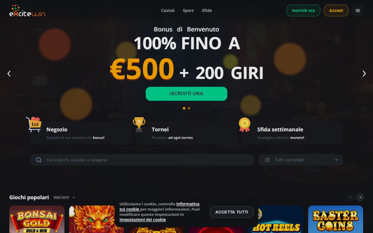 Screenshot del sito ExciteWin